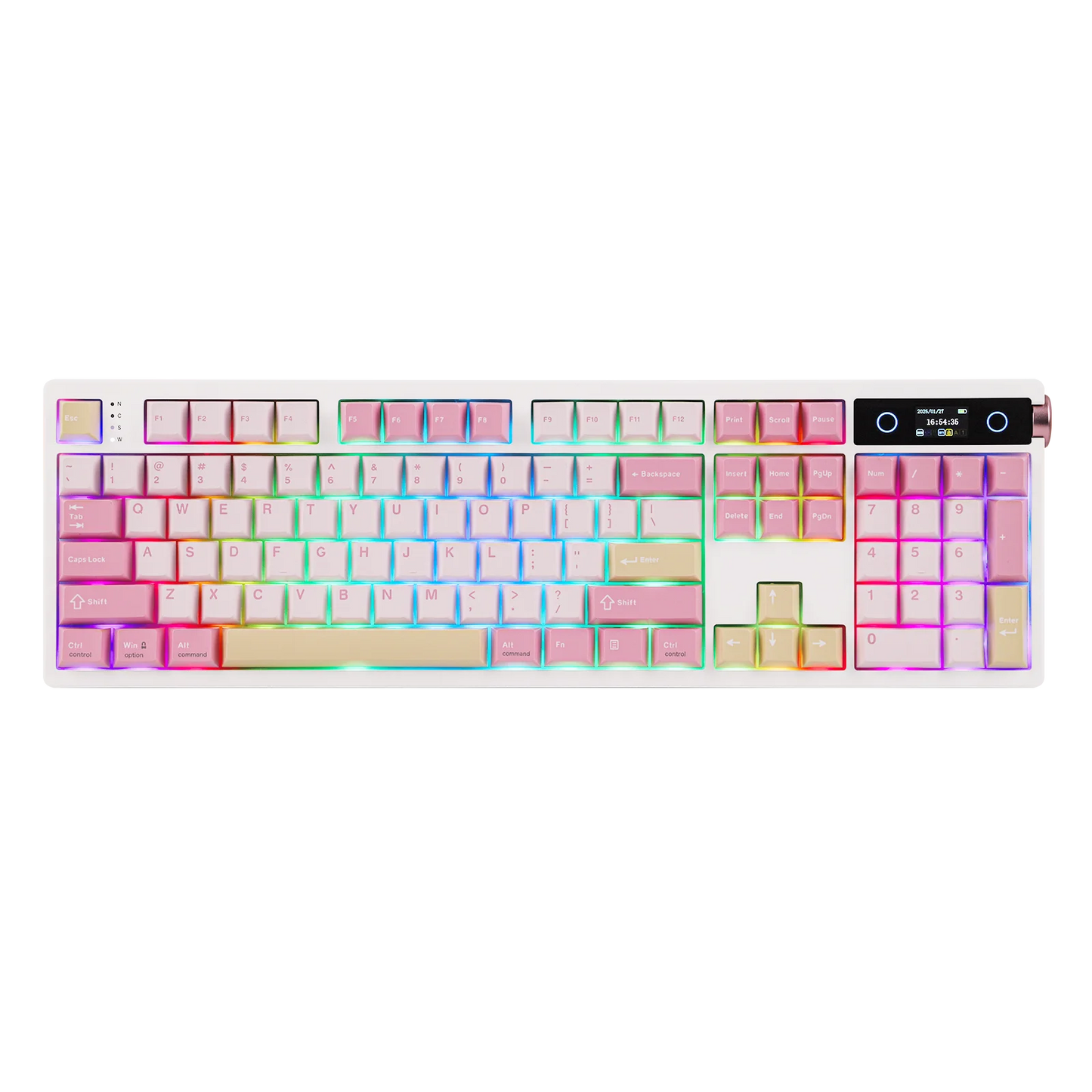 EPOMAKER TH108 PRO 100% Full-Sized Gasket-Mounted Wired/BT/2.4Ghz Wireless Mechanical Keyboard with Screen & Knob RGB Backlight