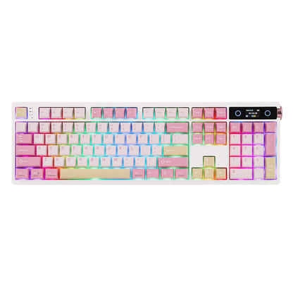 EPOMAKER TH108 PRO 100% Full-Sized Gasket-Mounted Wired/BT/2.4Ghz Wireless Mechanical Keyboard with Screen & Knob RGB Backlight