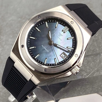 Tandorio 200M Diving 40mm Black White Shell Dial Lume NH35 Automatic Men Watch Sapphire Glass Stainless Steel Bracelet 2025