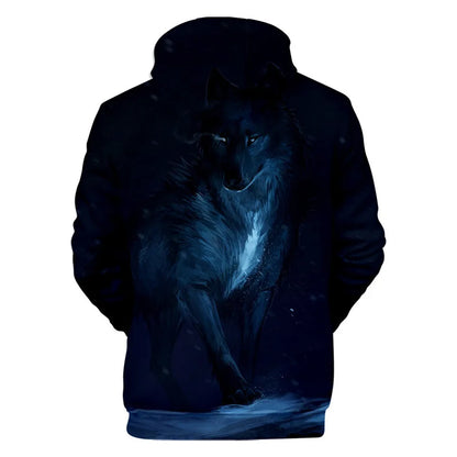 Cool Space Galaxy Wolf Hoodie Hoodies Men Bright Wolf Fashion Handsome Wolf Hoodies Spring Autumn Pullovers Sweatshirts Sweat