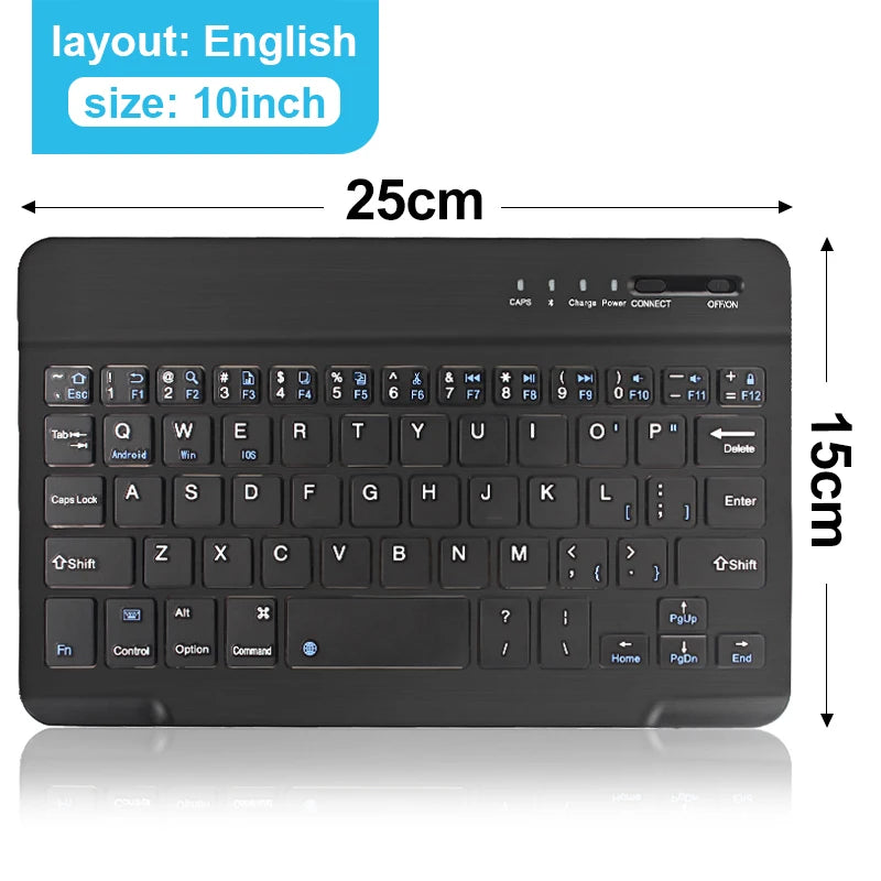 Mini-Bluetooth-Tastatur RGB kabellose Tastatur 10 Zoll beleuchtete Tastatur mit Hintergrundbeleuchtung Touchpad-Tastatur für iOS Android Windows iPad