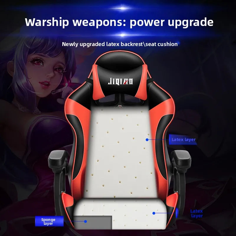 Cadeira gaming confortável, ergonómica e reclinável, com massagem e rotação, ideal para uso sedentário