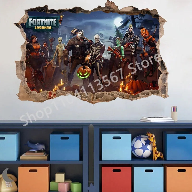Fortnited Hot 3D Children Cartoon Wall Stickers Waterproof Home Decoration Battle Royale for Kid's Room PVC DIY Vinyl Wallpaper