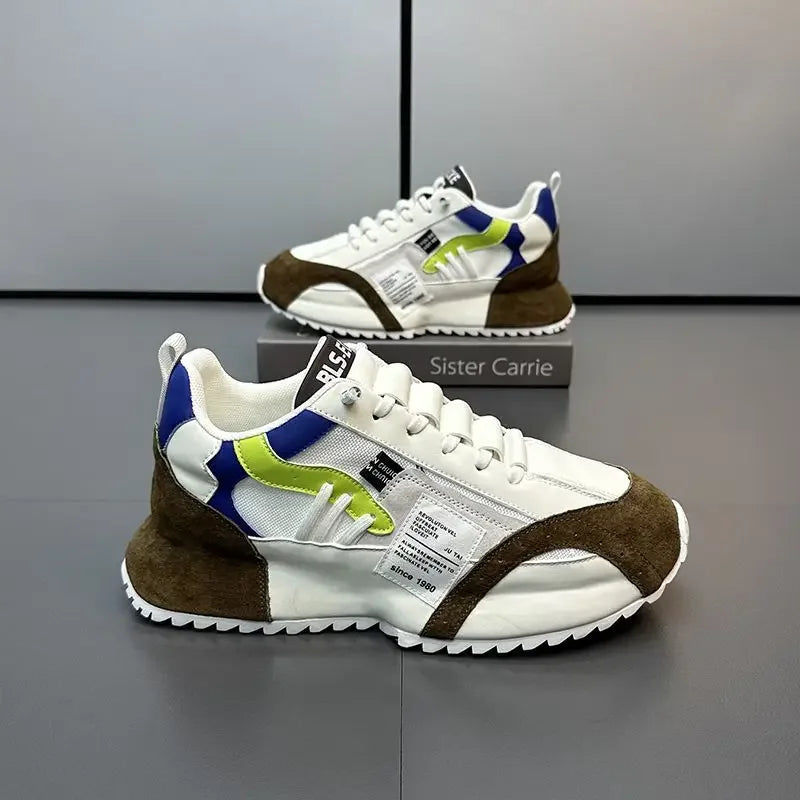Luksus sneakers til mænd, sportssko, mokkasiner, chunky sneakers til mænd, afslappede sneakers, komfortable, åndbare, trendy designede sko med personlighed