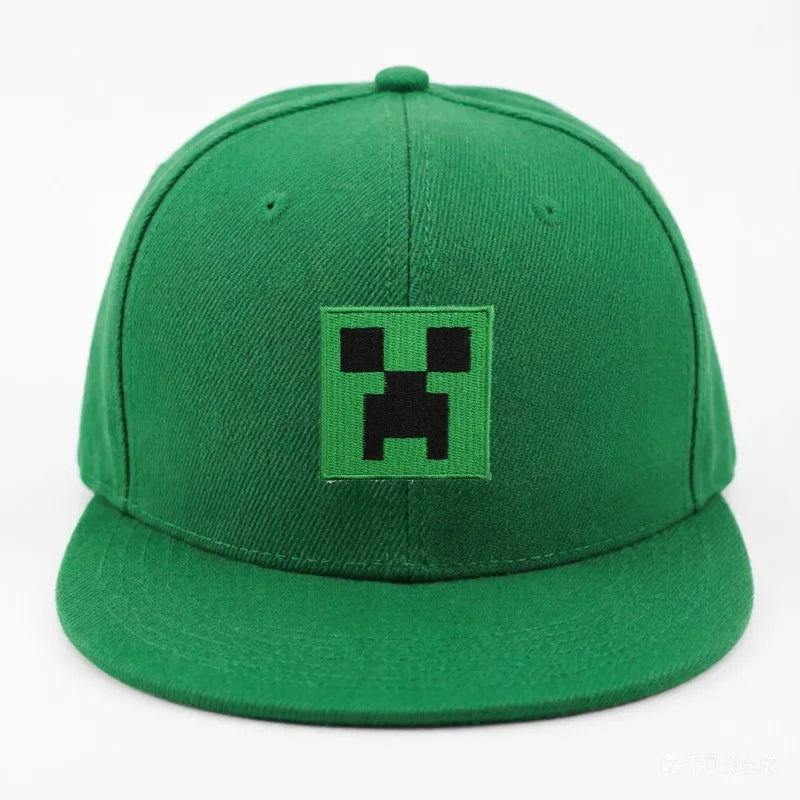 Minecrafts Unisex Embroidery Hip hop Hats Outdoor Adjustable Casual Baseball Cap Cute Cartoon Retro Sunscreen Hat Adult Headgear