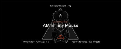 Angry Miao Infinity Gaming Wireless Mouse Metal Ultralight PAW3950 30K DPI Tri-Mode 8K Gaming Mouse with Hot-Swappable Switches