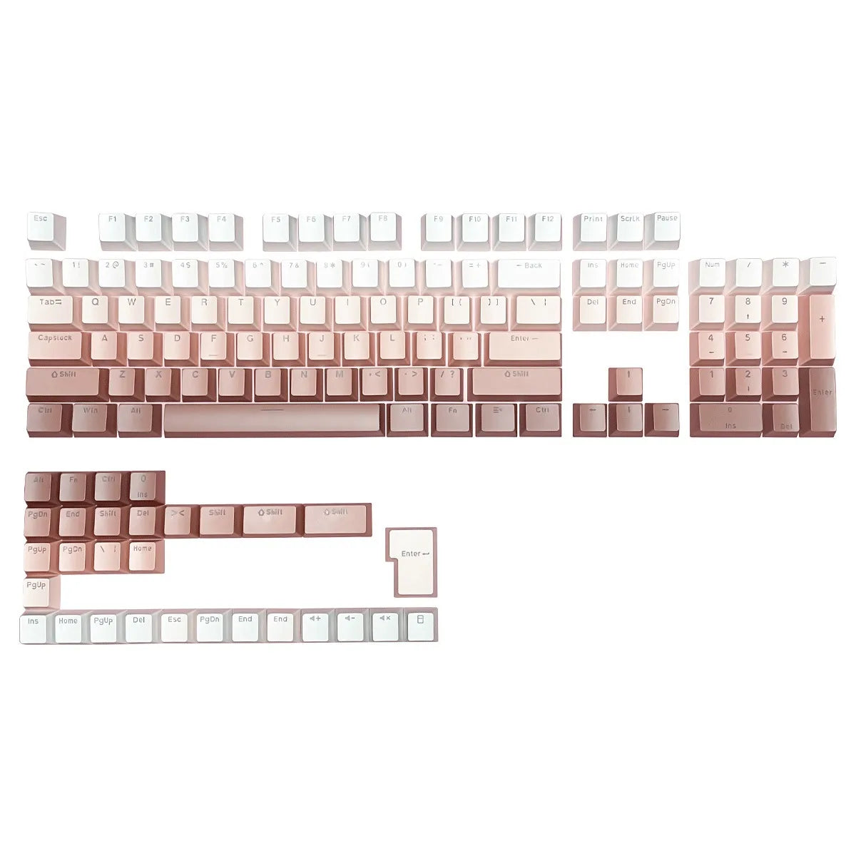 132 Keys OEM Profile Gradient backlit RGB Keycaps For Cherry MX Switch Mechanical Gamer Keyboard PBT Keycap ISO Layout Key caps