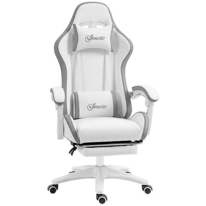 Ergonomic Gaming Chair with Footrest, Adjustable Headrest & Lumbar Support, 135° Reclining Gaming Chair, Height Adjustable Home Office Computer Chair 120KG