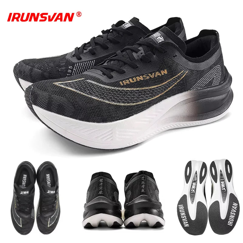 IRUNSVAN Scarpe da corsa professionali da maratona da uomo con piastra in carbonio in nylon, scarpe sportive da strada, scarpe da ginnastica leggere da donna, sneakers sportive