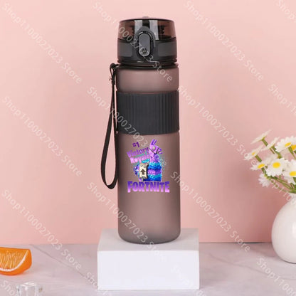 550ML Cartoon Fortnite Adult Sport Water Bottle, Motivational Leak-Proof Portable Reusable Plastic Cup, Large Capacity Water Cup