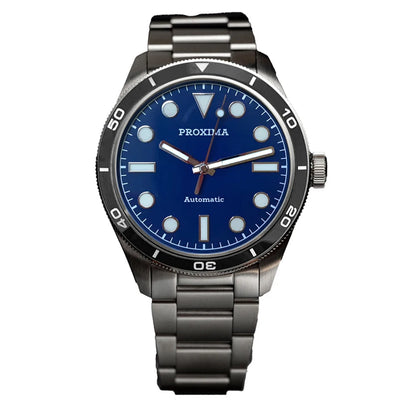 Proxima PX1697 39mm Men Watch White Enamel Dial Bubble Sapphire PT5000 SW200 Automatic Mechanical Vintage Watches 20Bar Luminous