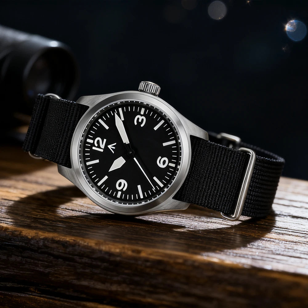 Militado ML08 Quartz Watch VH31/Ronda 515 Quartz Movement Vintage Watch Double Domed Sapphire Crystal BGW9 Luminous Men's Watch