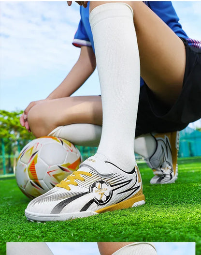 Chaussures de football originales à crampons pour cheville, nouvelles chaussures de football pour enfants, chaussures de futsal, baskets rapides pour intérieur, chaussures de sport pour terrain de société, chaussures de f
