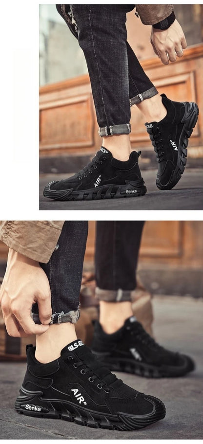 2025 Fall Fashion Men's Casual Shoes Black Simple Breathable Board Shoes Wearable and Comfortable EVA Jogging Shoes
