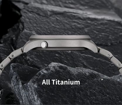 BERNY Titanium Men Quartz Watch AR Coating Sapphire Fashion Wristwatch Luminous VH31 Ultra-thin Wristwatch Waterproof 5ATM Watch