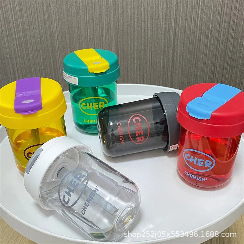 Game Fortnites Mini Straw Cups School Student Plastic Water Bottle Children Leak-proof Coffice Milk Cups Travel Outdoor Office