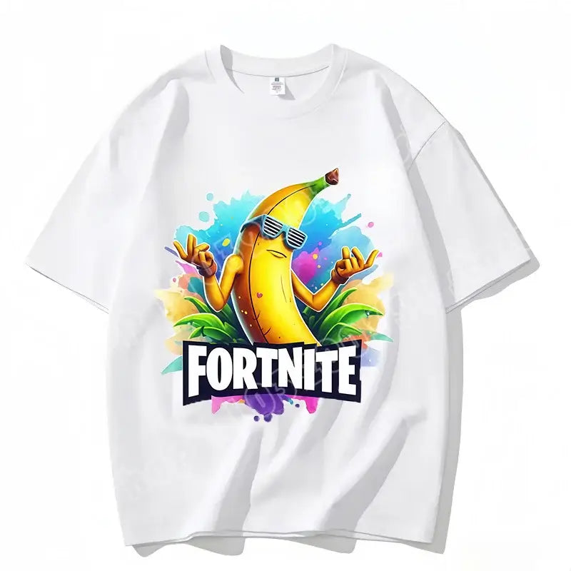 Fortnite Crew Neck T-Shirt Unisex Adult Game Dance Fashion New Pure Cotton Short Sleeve Tops Perfect for Casual Wear Vacations