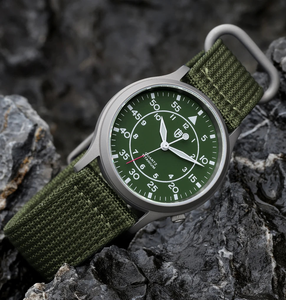 BERNY Titanium Men Quartz Watch AR Coating Sapphire Fashion Wristwatch Luminous VH31 Ultra-thin Wristwatch Waterproof 5ATM Watch