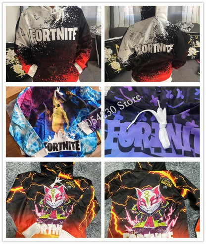 Fortnite Kids Sweatshirt Victory Royale 3D Printed Hoodies for Men, Women, and Children, Game Hooded Streetwear Pullover, Perfect Birthday Gift