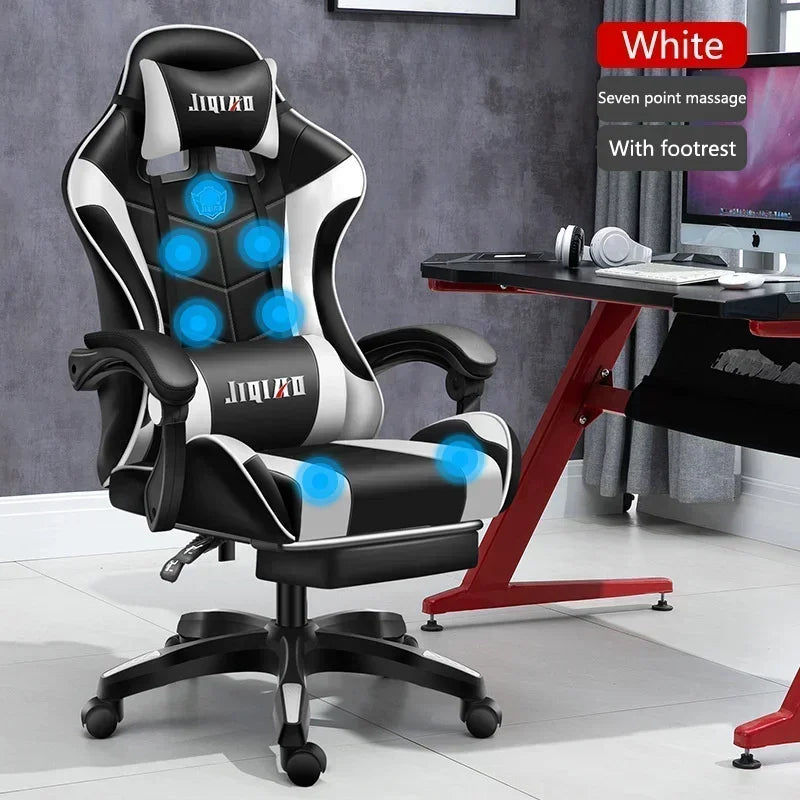 Ergonomic swivel chair Massage Recliner gamer chairs High quality gaming chair RGB light office chair gamer computer