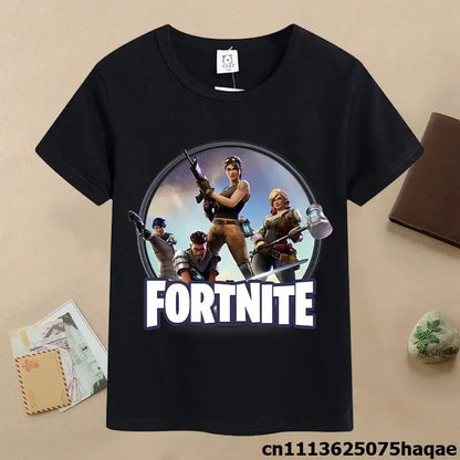 Summer Fortnite Children T-shirt Cartoon Game Figure Printed T-shirt Boys Casual Sports T-shirt Short Sleeves Kids Clothing