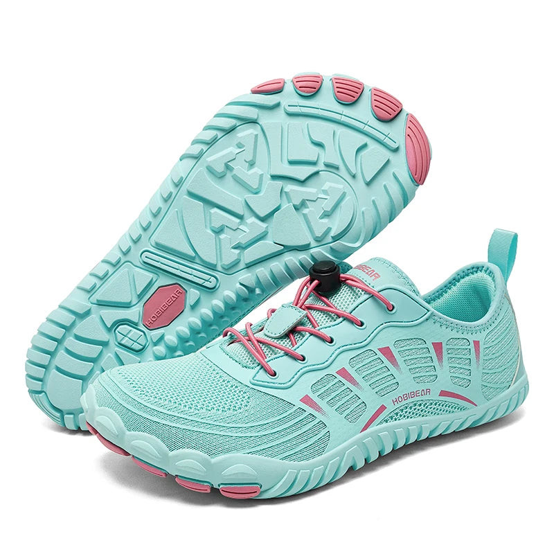 HOBIBEAR Sneaker unisex a punta larga, stile barefoot, antiscivolo, scarpe sportive da esterno con fascia elastica, sneakers da spiaggia