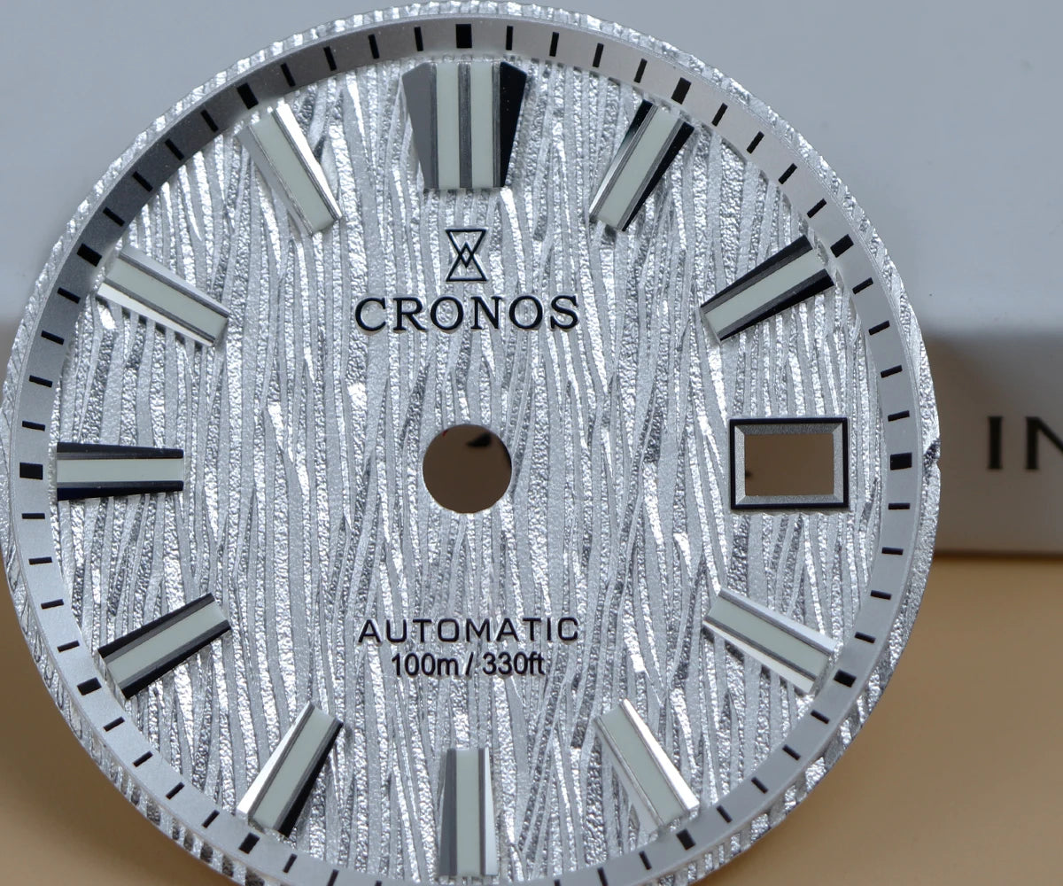 Cronos Men Watch 39mm Automatic Wristwatches White Dial Solid Links Sapphire 10 ATM L6037M