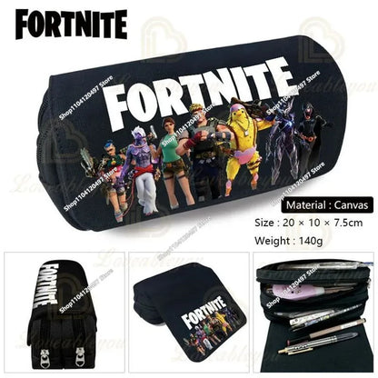 Fortnite Kids Pencil Bags Multifunctional Stationery Box Children's Large Capacity Double Layer Stationery Bag