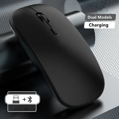 Ratón inalámbrico recargable de doble modo, compatible con Bluetooth y USB 2.4G, para ordenador, portátil, iPad, tablet y notebook, ratón gaming