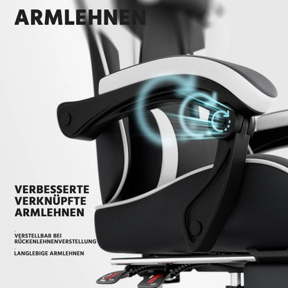Ergonomic Gaming Chair Office Chair with Breathable Fabric, 360° Swivel Desk Chair, Adjustable Height Computer Chair with Lumbar Support