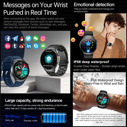 2026 AI Health Smartwatch ECG + PPG, Blood Pressure, Uric Acid & Body Fat Monitoring, AMOLED Display & Bluetooth Calling