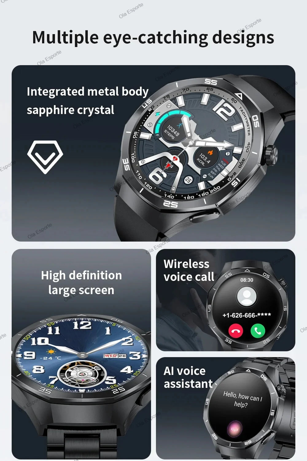 2025 GPS Smartwatch for Men  HD AMOLED Display, Bluetooth Calling, Heart Rate Monitor, GPS Motion Tracking & Waterproof Design