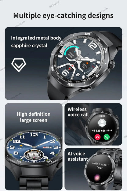 2025 GPS Smartwatch for Men  HD AMOLED Display, Bluetooth Calling, Heart Rate Monitor, GPS Motion Tracking & Waterproof Design