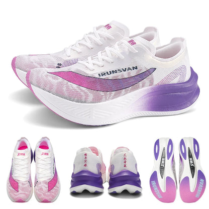 IRUNSVAN Scarpe da corsa professionali da maratona da uomo con piastra in carbonio in nylon, scarpe sportive da strada, scarpe da ginnastica leggere da donna, sneakers sportive