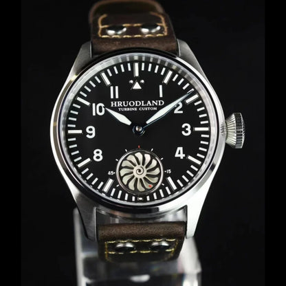 Hruodland 2025 New Men's Mechanical Watch Seagull ST3620 Retro Pilot 43MM BGW-9 Luminous Sapphire Crystal Turbine Watch