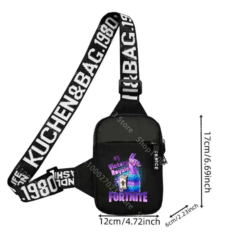 Fortnite Adult Shoulder Bag Sports Casual Lightweight Mini Phone Bags Cartoon Game Figure Printed Men Crossbody Chest Pack Gift