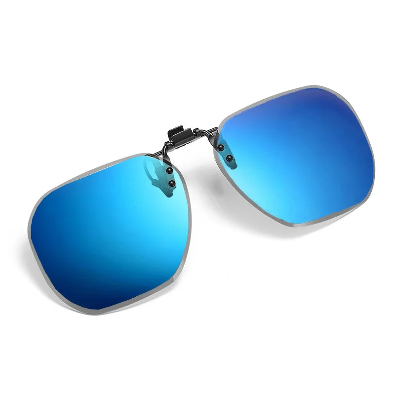 Clip On Flip Up Glasses Polarized Photochromic Sunglasses Lens Anti Glare UV400 Goggles Night Vision Yellow Driving Eyepiece