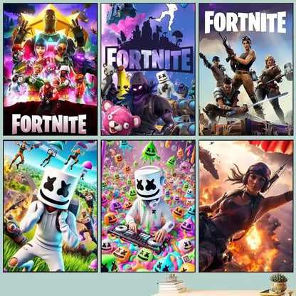 Game-F-F-Fortnites Posters Self Adhesive Waterproof Ideal For Living Room Bedroom Bar Decoration