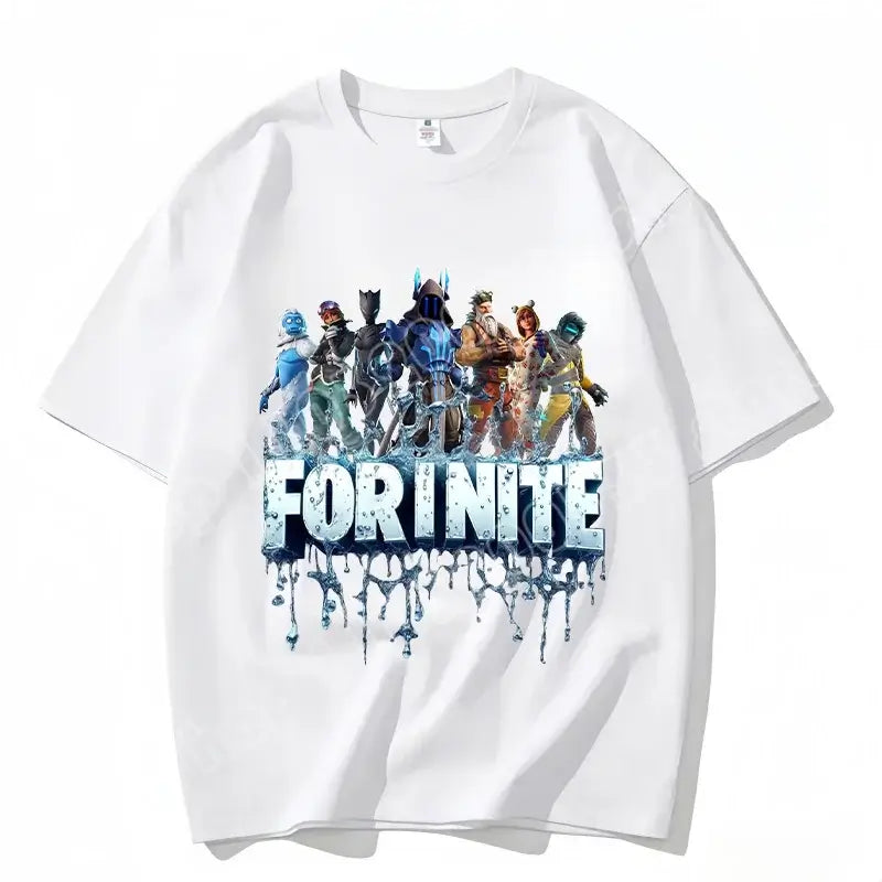 Fortnite Crew Neck T-Shirt Unisex Adult Game Dance Fashion New Pure Cotton Short Sleeve Tops Perfect for Casual Wear Vacations