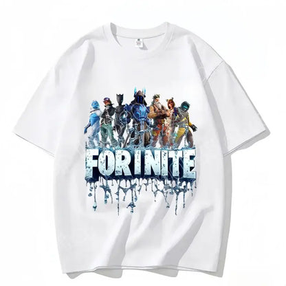 Fortnite Crew Neck T-Shirt Unisex Adult Game Dance Fashion New Pure Cotton Short Sleeve Tops Perfect for Casual Wear Vacations