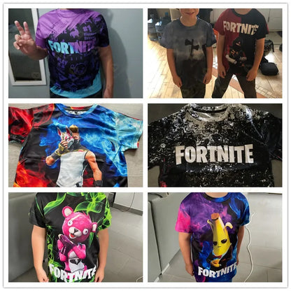 Peely Fortnite T-Shirt Round Neck Summer Short Sleeve Battle Royale Streetwear Top for Casual Wear