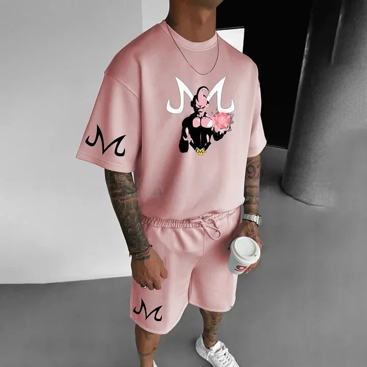 2026 Cartoon Dragon Ball T-shirt Children's Top T-shirt Shorts Two-piece Set Summer Boy T-shirt+shorts Beach Pants