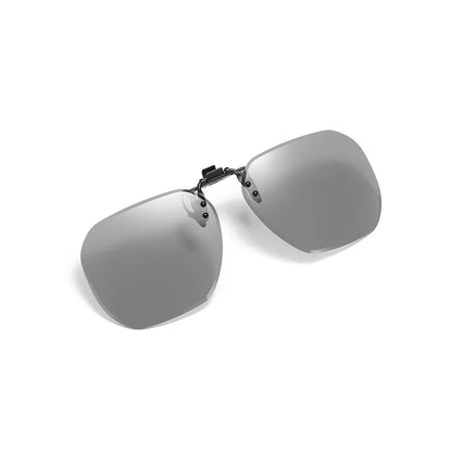 Clip On Flip Up Glasses Polarized Photochromic Sunglasses Lens Anti Glare UV400 Goggles Night Vision Yellow Driving Eyepiece
