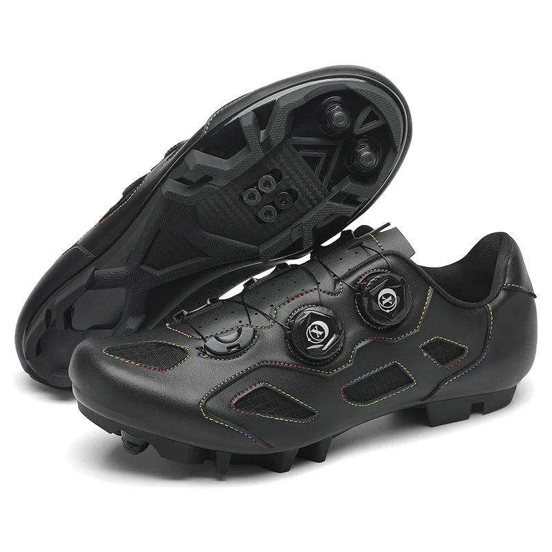 Pantofi de mountain bike pentru bărbați, pantofi de ciclism cu cataramă rapidă, compatibili cu pedalele cu sistem SPD, pentru interior și exterior, pantofi MTB pentru femei