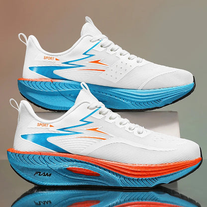 Scarpe sportive da running Marathon da uomo, con piastra in carbonio, cuscino d’aria, traspiranti e leggere, sneakers atletiche da donna comode e antiscivolo