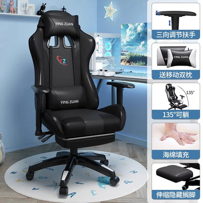 Gaming-Stuhl Computerstuhl Bequemer verstellbarer Sitz Game LIVE Studentenwohnheim Zuhause Ergonomie für langes Sitzen
