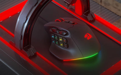 Redragon M811 Aatrox MMO Gaming Mouse, Wired RGB Gaming Mouse with 15 Programmable Buttons, 12400 DPI Ergonomic Optical Gamer Mouse