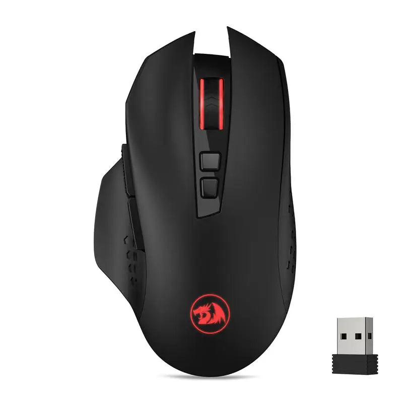 Mouse da gaming wireless Redragon M656 Gainer, 4000 DPI, 2.4Ghz, mouse gamer wireless con 5 livelli DPI, 7 pulsanti macro, retroilluminazione LED rossa