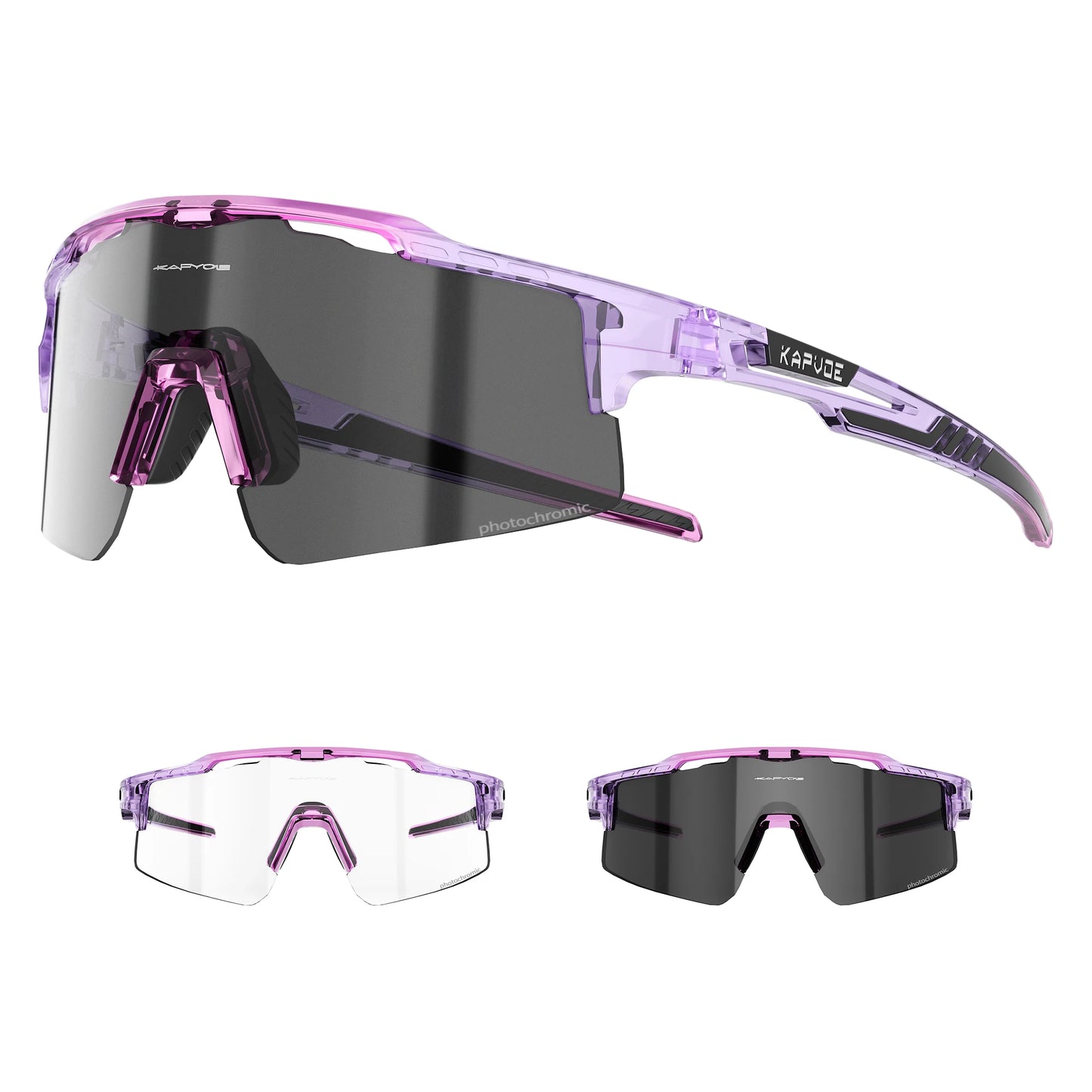 Kapvoe Outdoor Photochromic Bicycle Sports Glasses Men Women Road Cycling Sunglasses UV400 MTB Cycling Eyewea Driving Goggles