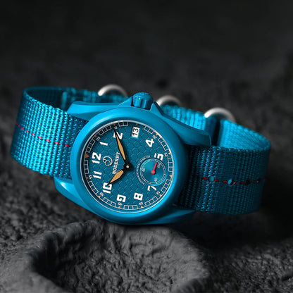 BODERRY Men's Field Watches Titanium Automatic Top Brand Wristwatch 100M Waterproof Clock Military Watch for Men